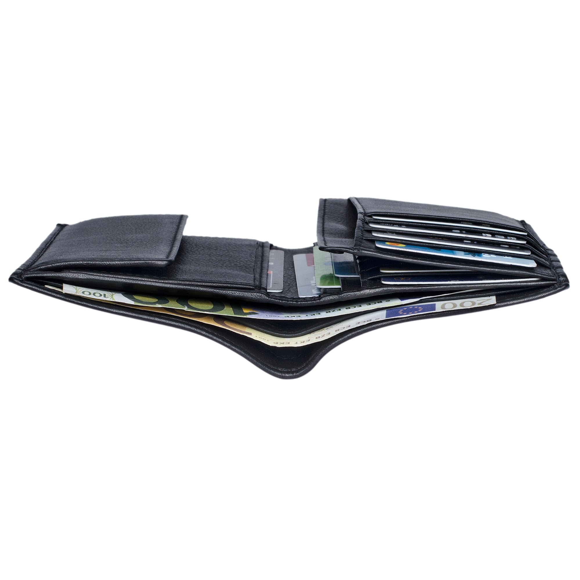 Schwarze Brieftasche für Männer Leder