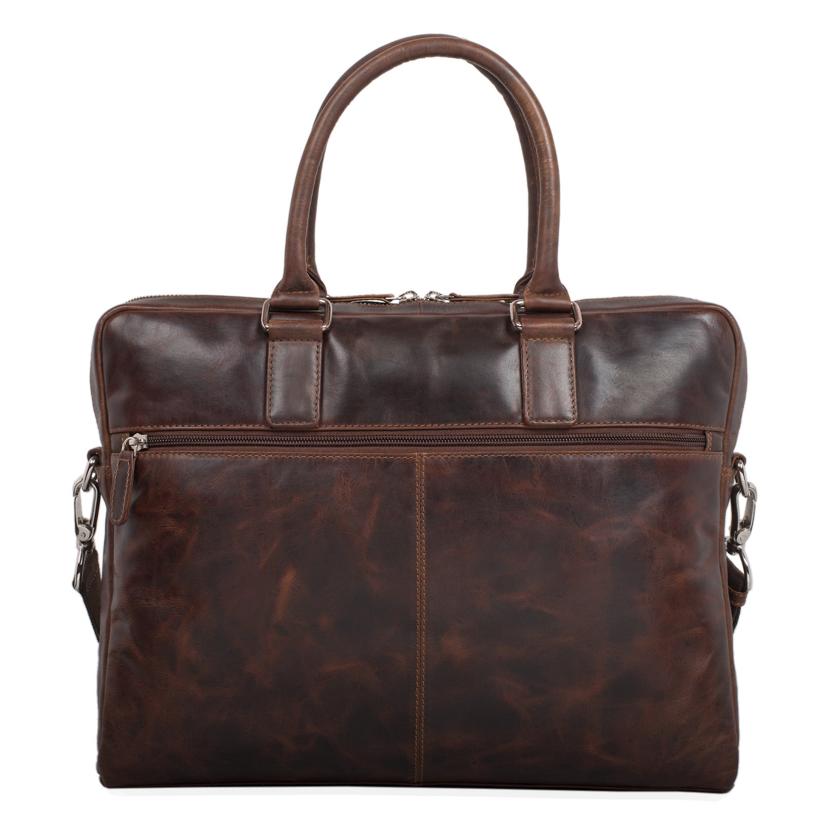 Henkeltasche groß DIN A4 echtes Leder braun