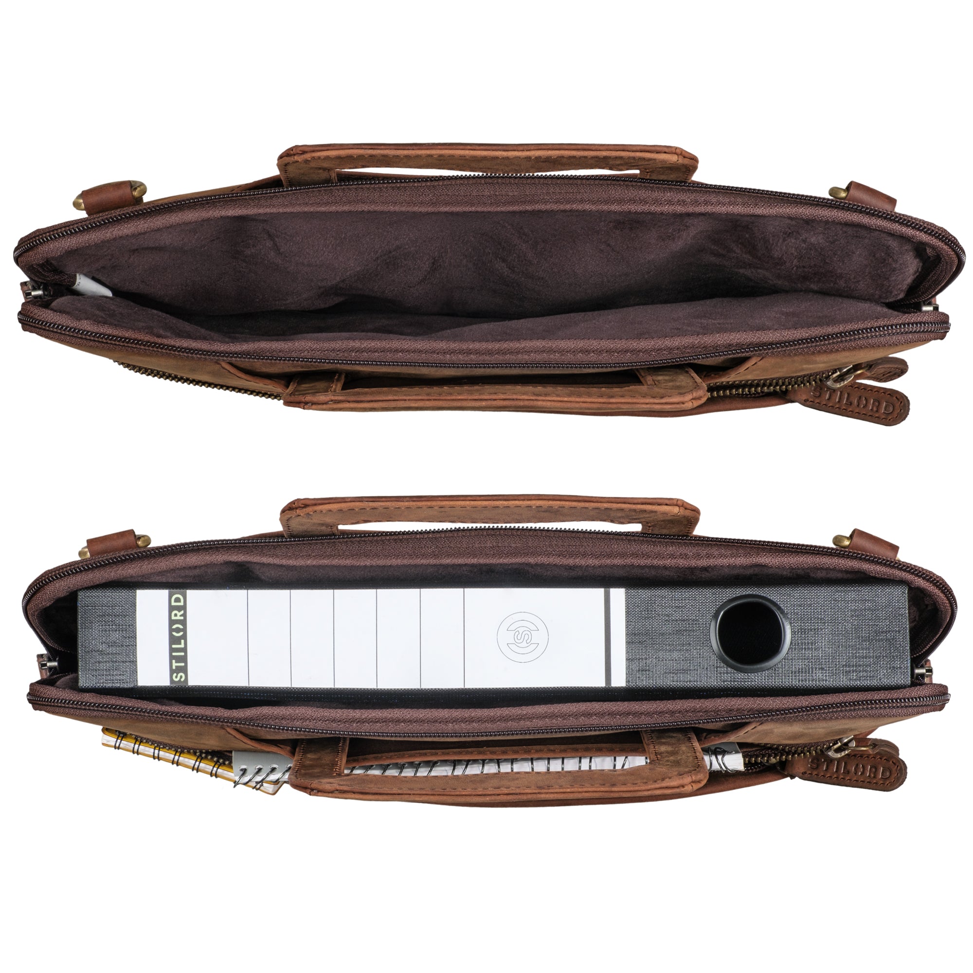 Leder Laptoptasche 14 Zoll Herren braun