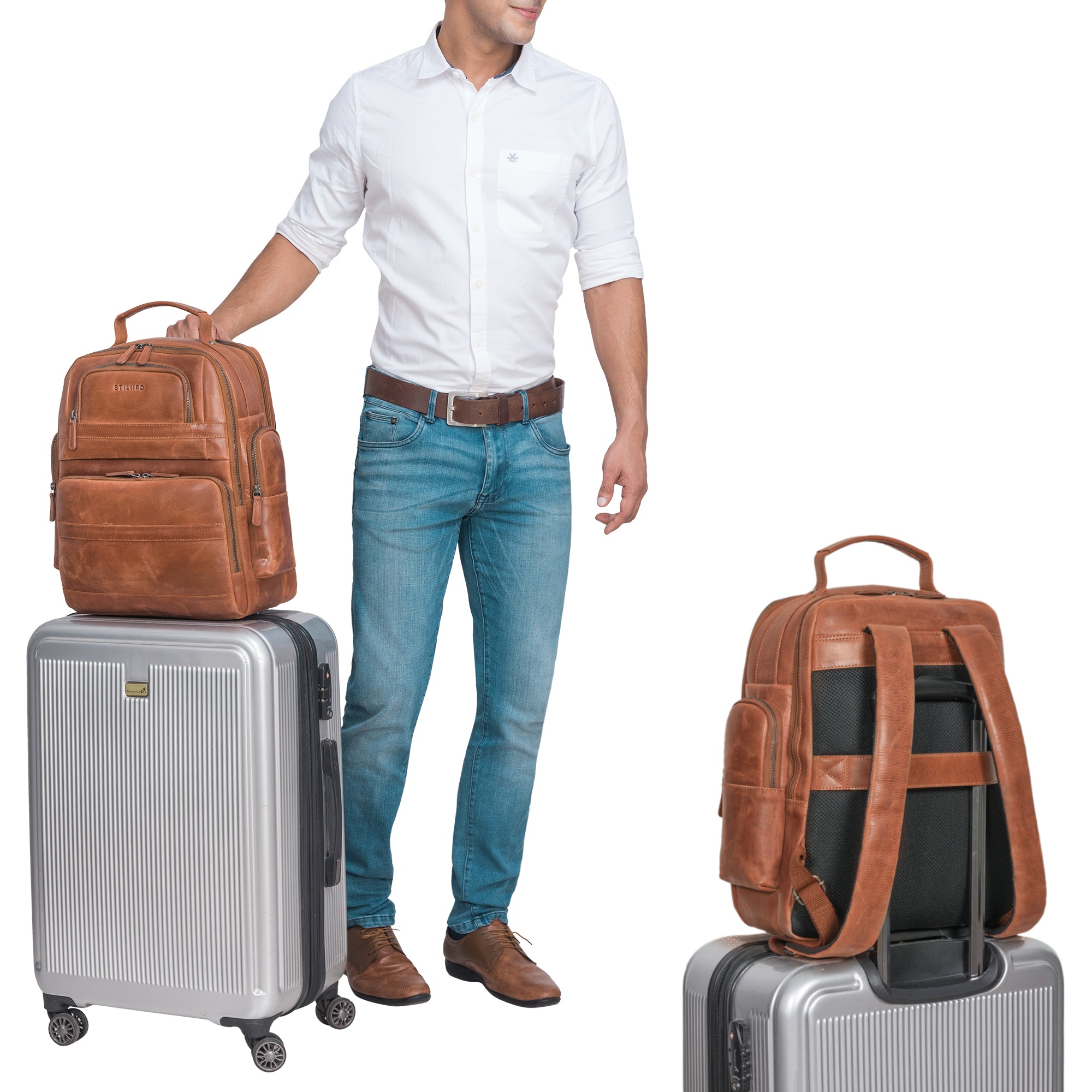 Lederrucksack zum Reisen Handgepäck