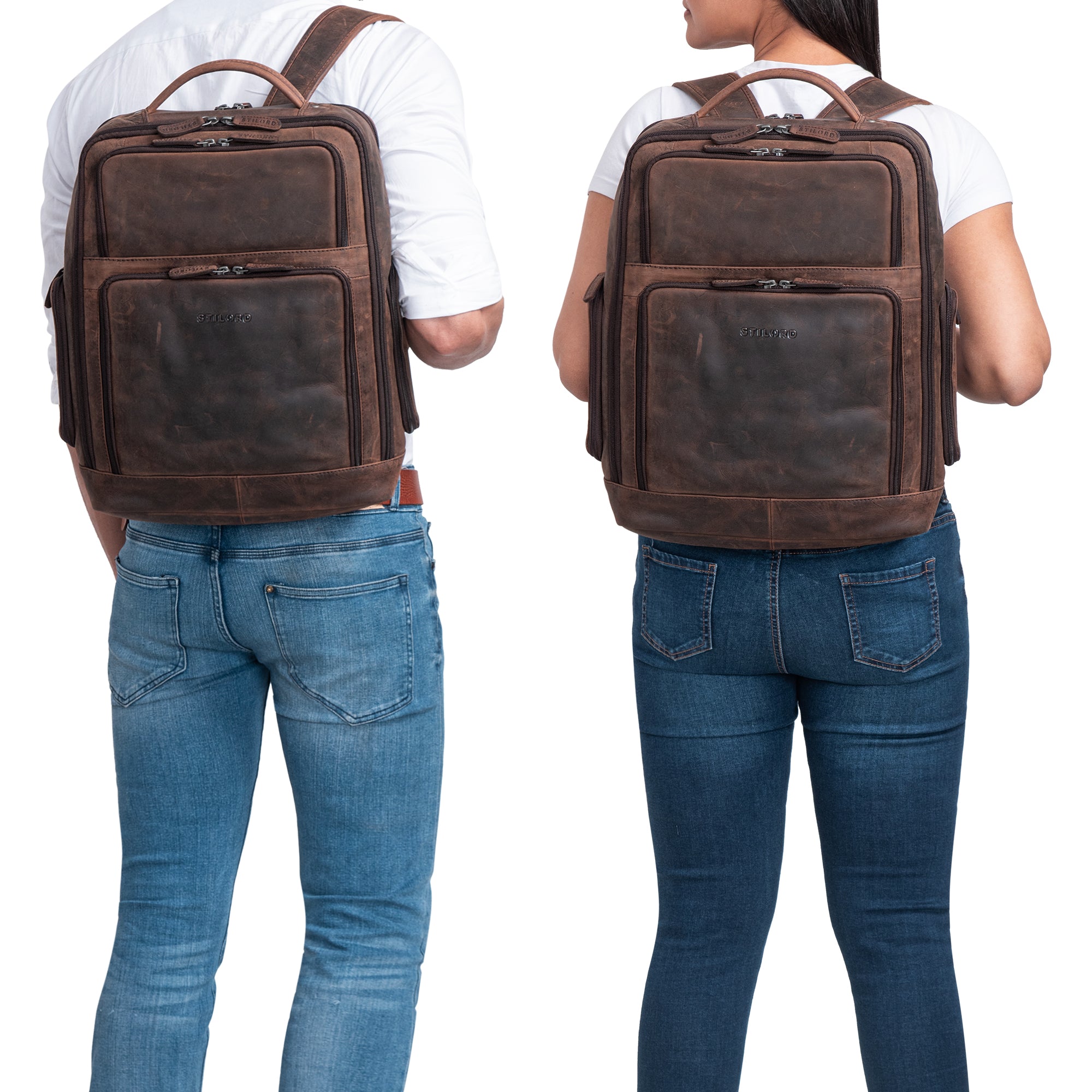Lederrucksack Groß Braun
