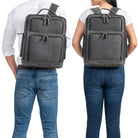 Laptoprucksack Leder grau