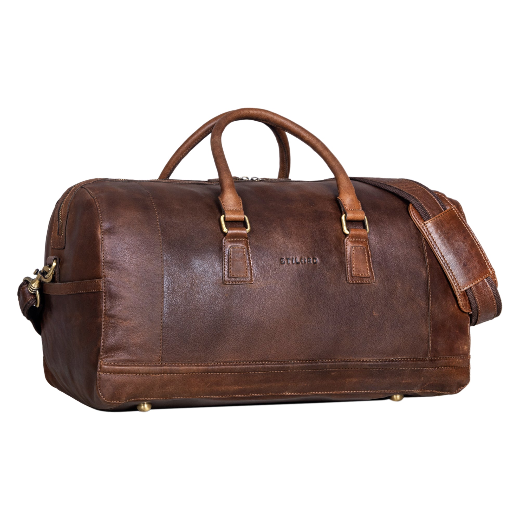 Leder Sporttasche Fitnesstasche Braun