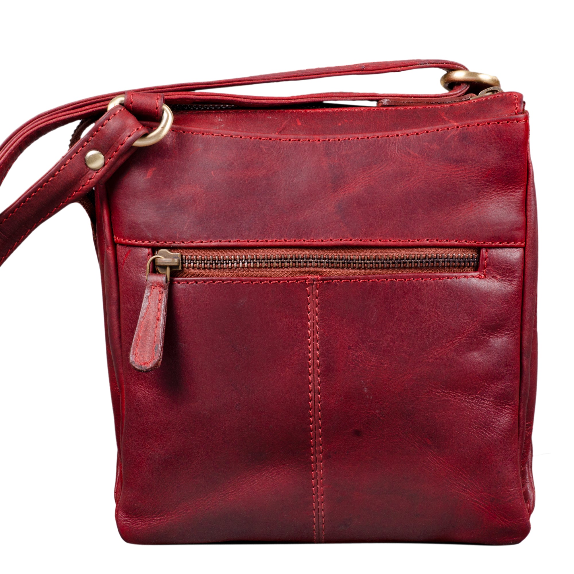 Vintage Leder Handtasche für Frauen rot