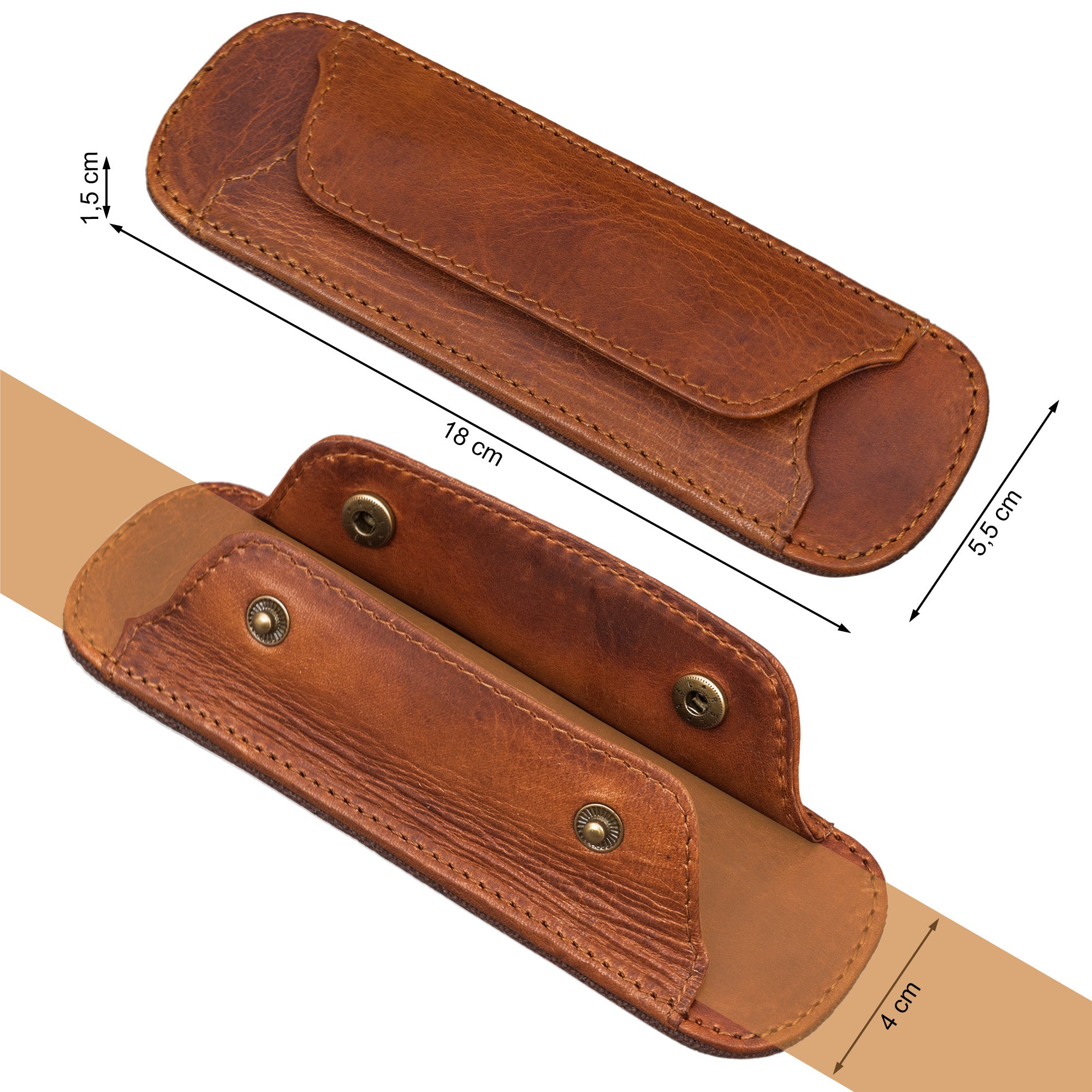 Schultertasche Lederpolster cognac braun