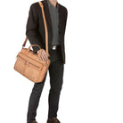Echtleder Schultertasche Damen Leder braun