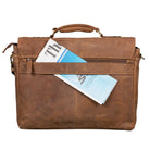 Vintage Ledertasche Trolley aufsteckbar braun
