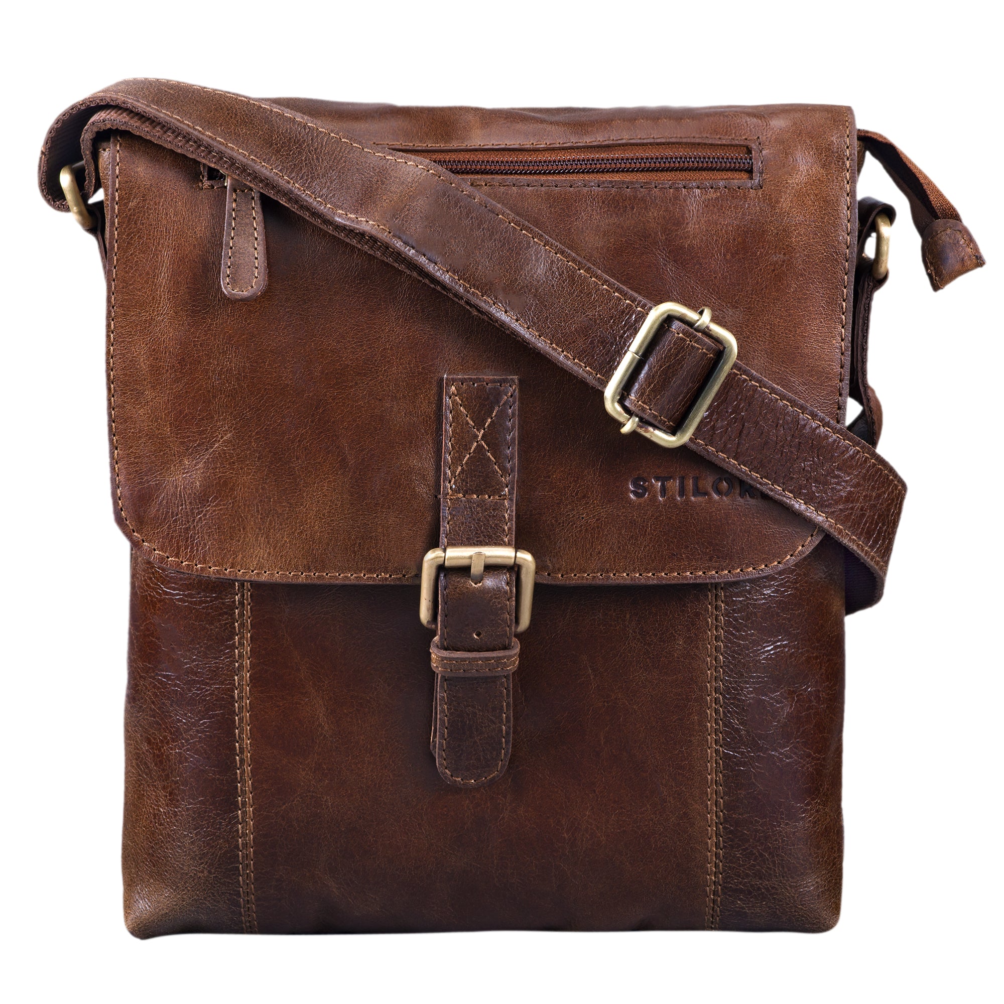 Kleine Ledertasche zum Umhängen braun