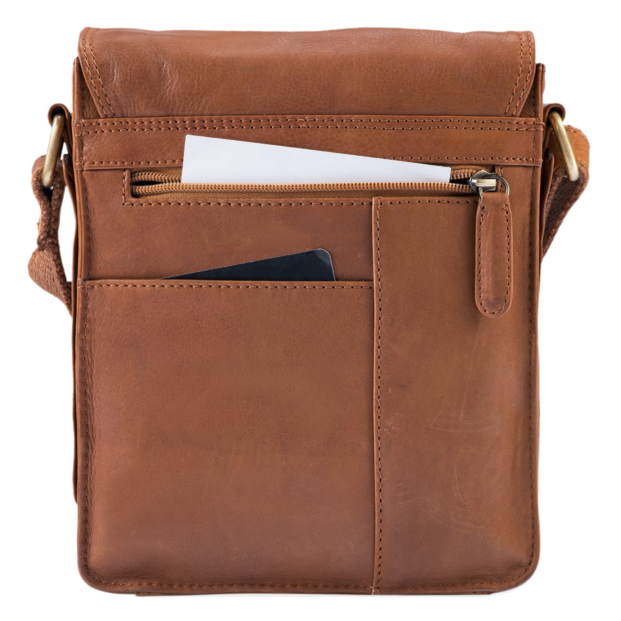 braune kleine Ledertasche für Herren