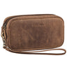 "Tiber" Moderne Sac à Poignet Homme Cuir avec Double Compartiment
