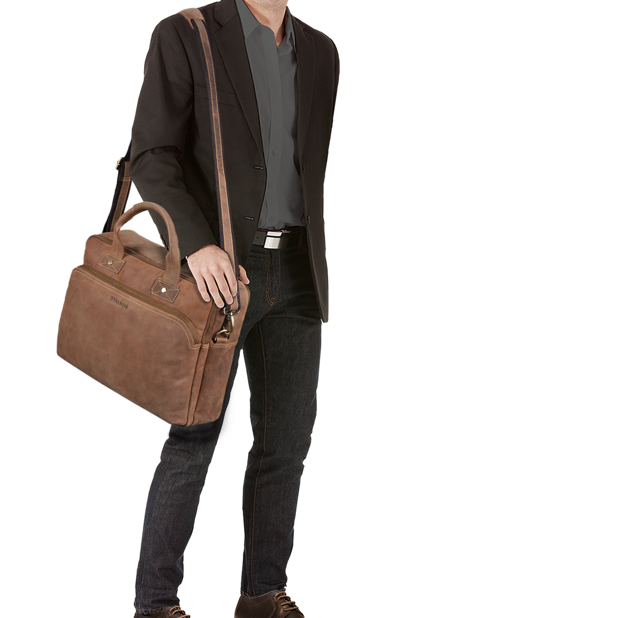 Vintage Leder Messenger Bag für Herren