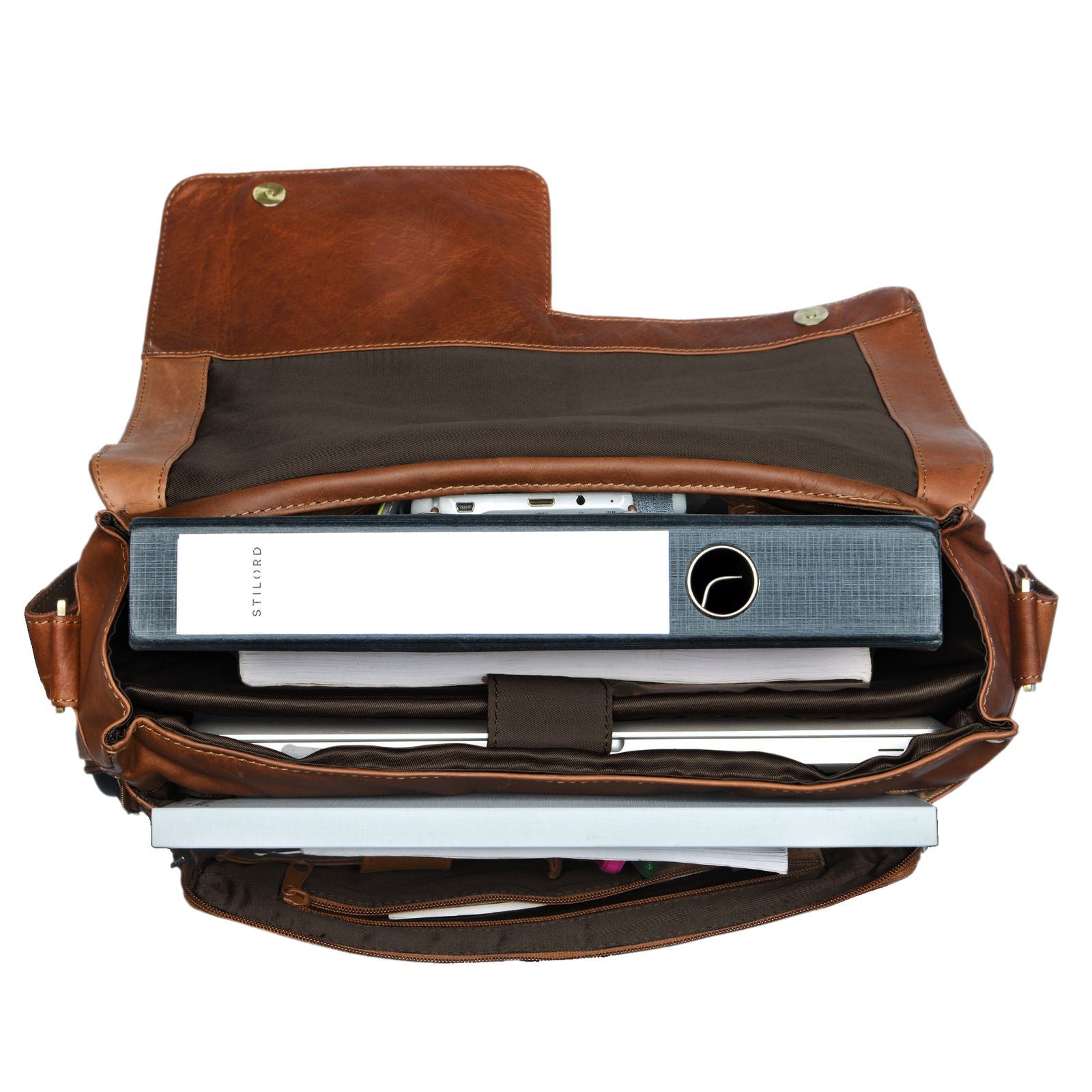 Messenger Tasche Leder cognac braun