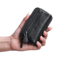 Damen Münzbörse klein Leder schwarz