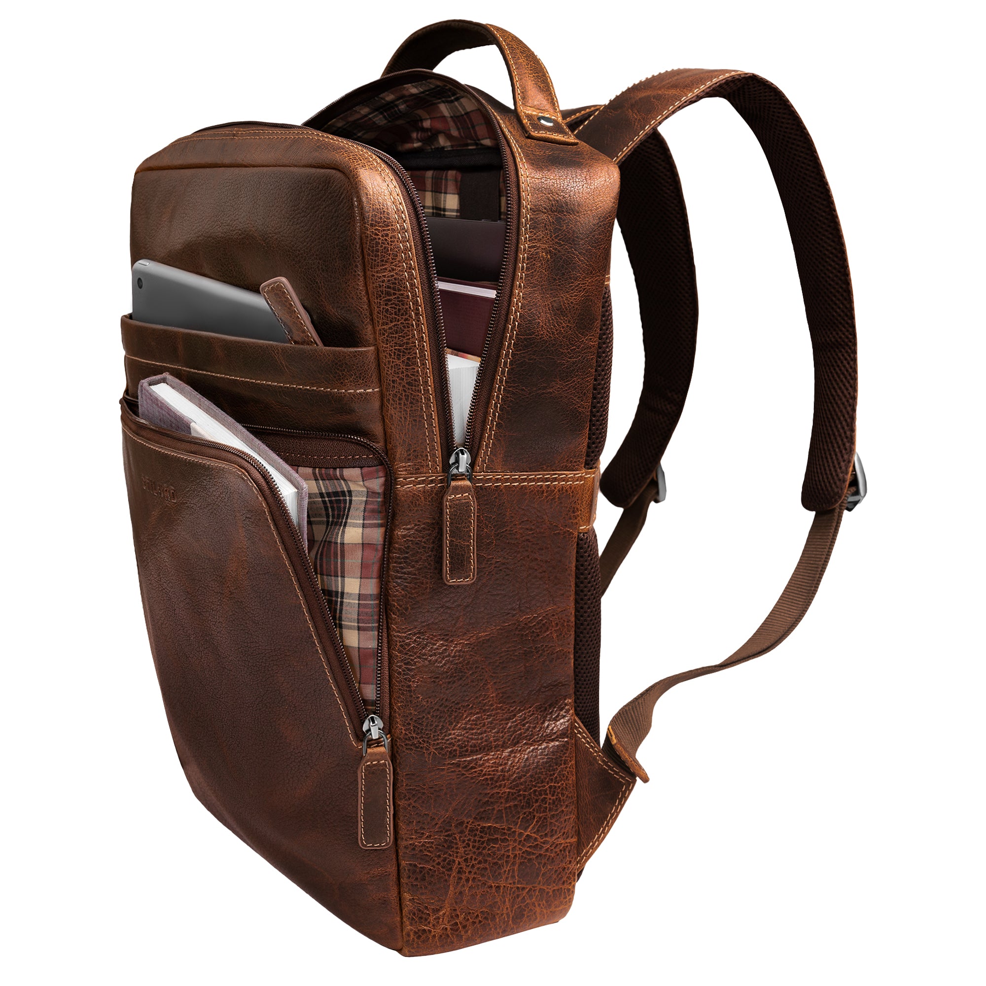 Brauner Glattleder Reiserucksack Echtleder