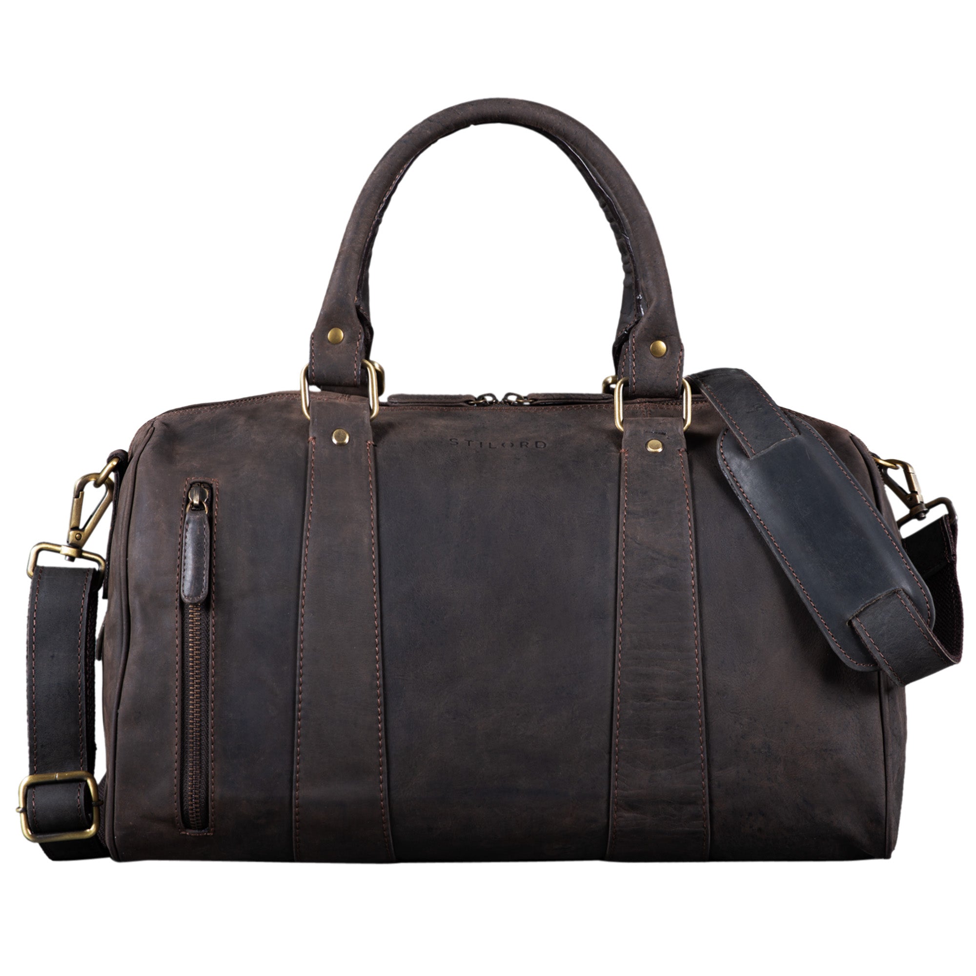 Reisetasche echtes Leder dunkelbraun