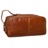 Vintage Kosmetiktasche Damen Leder braun