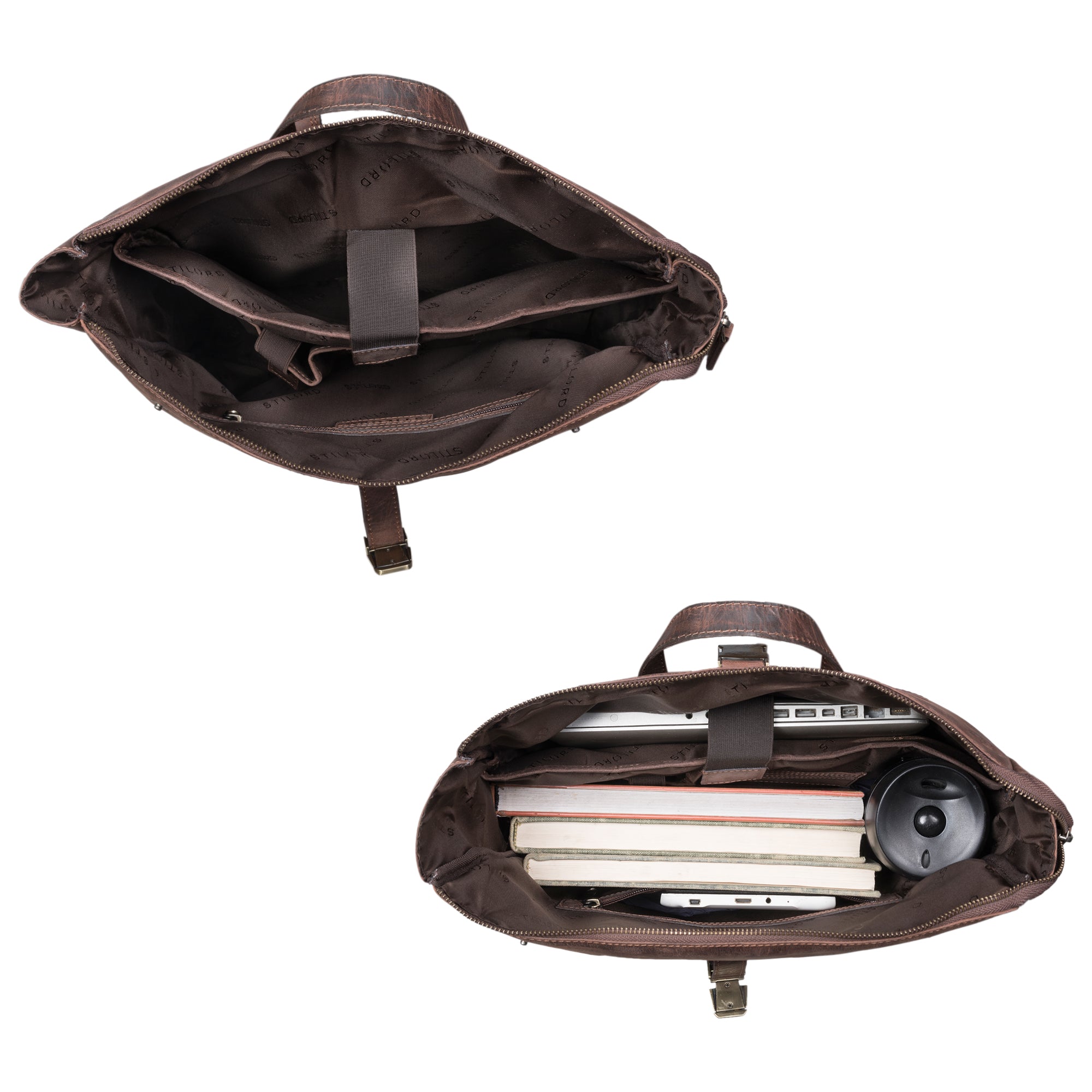 Business Rucksack Rolltop Leder braun