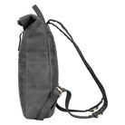 Tagesrucksack Rolltop Damen Leder grau