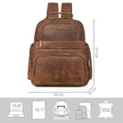 Herren Rucksack XXL braun Echtleder Damen