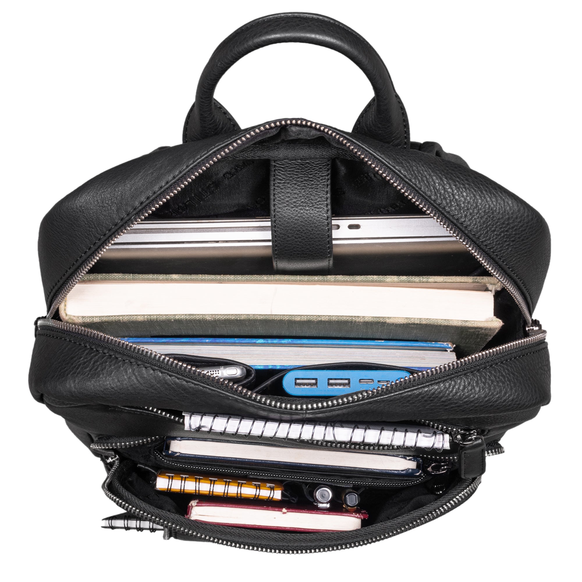 Businessrucksack Leder schwarz