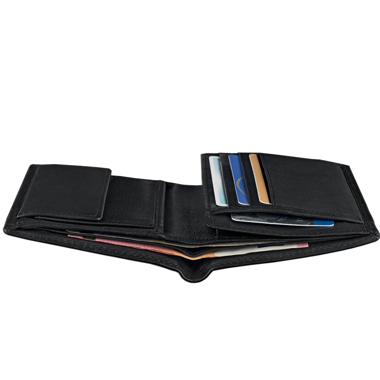 Schwarze Geldbörse aus echtem Leder