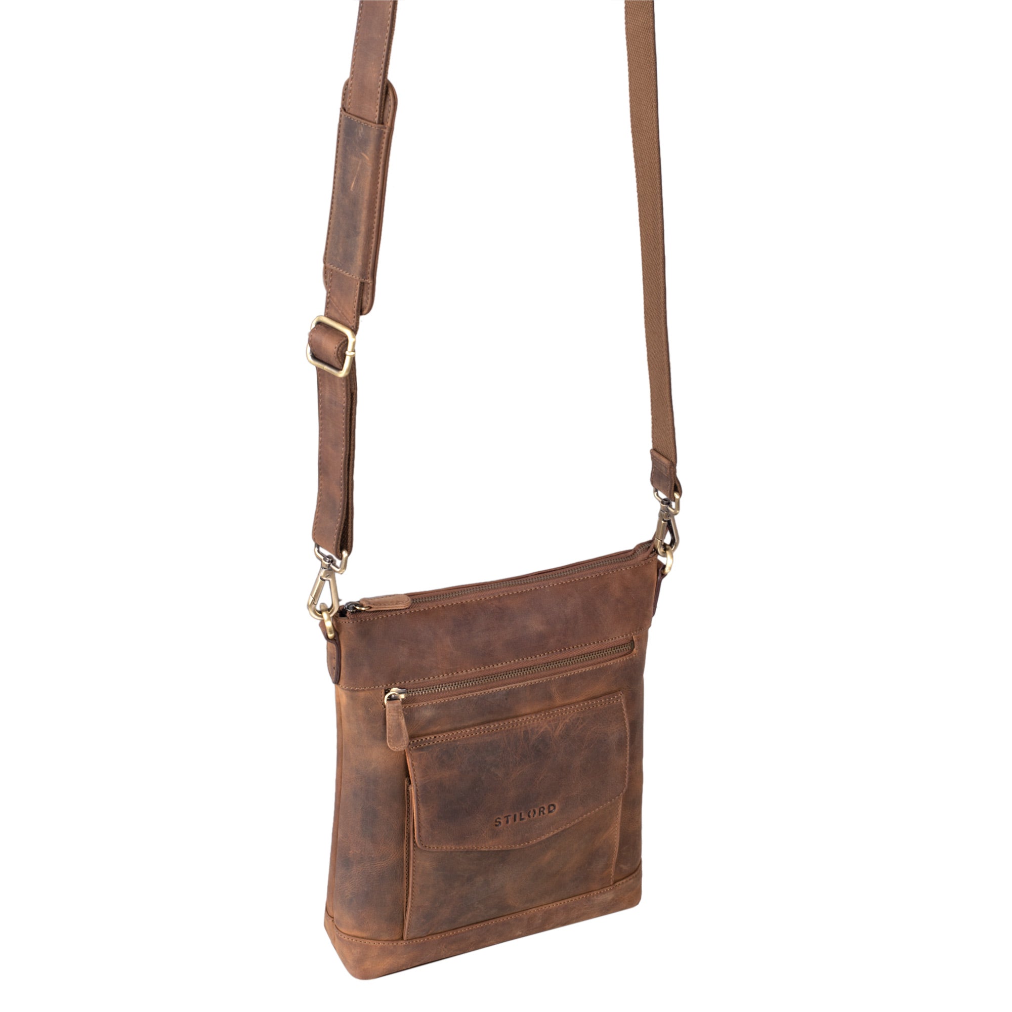 Schultertasche Leder mit Tragegurt