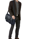 Schultertasche Leder XL schwarz