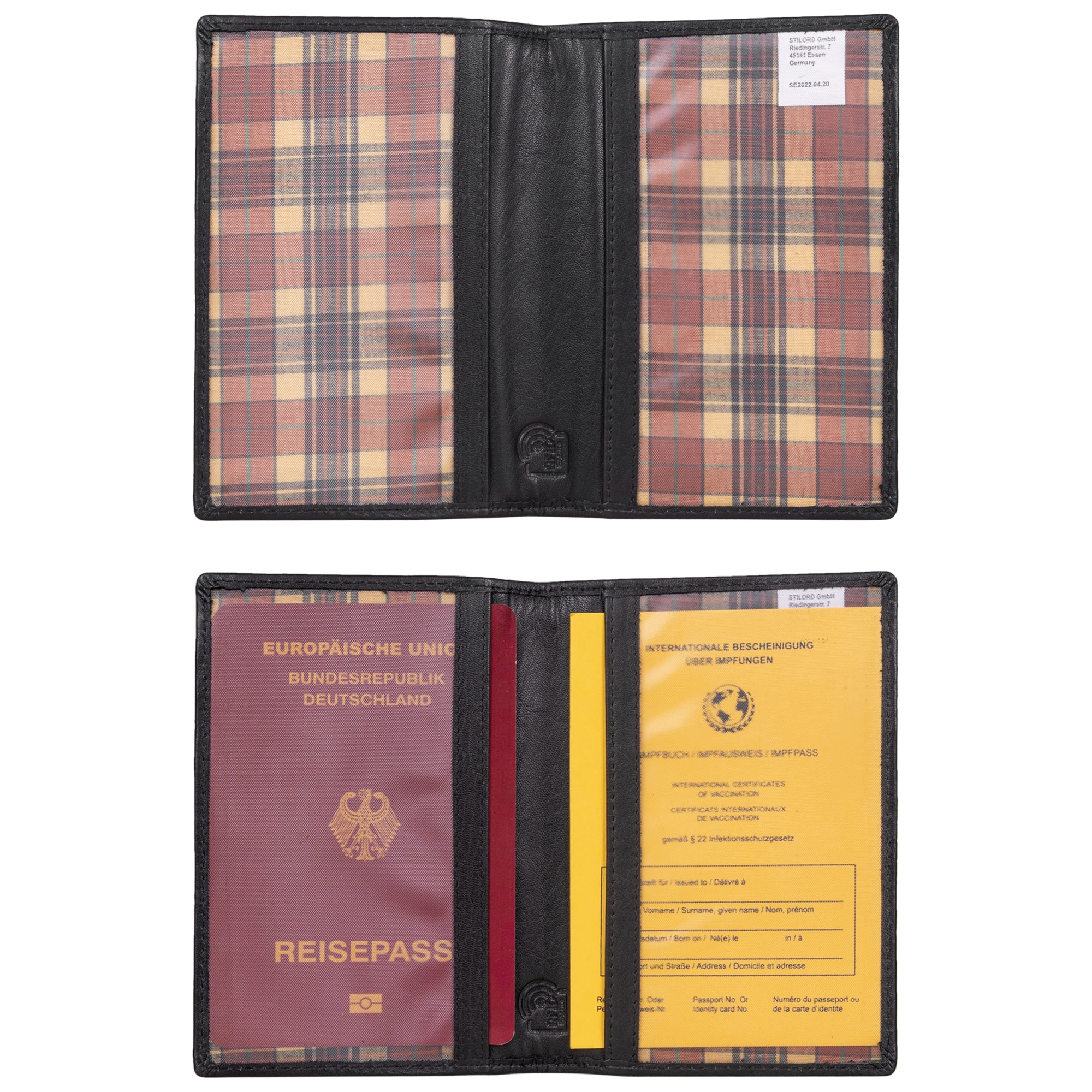 Ausweis Schutzhülle Leder Schwarz
