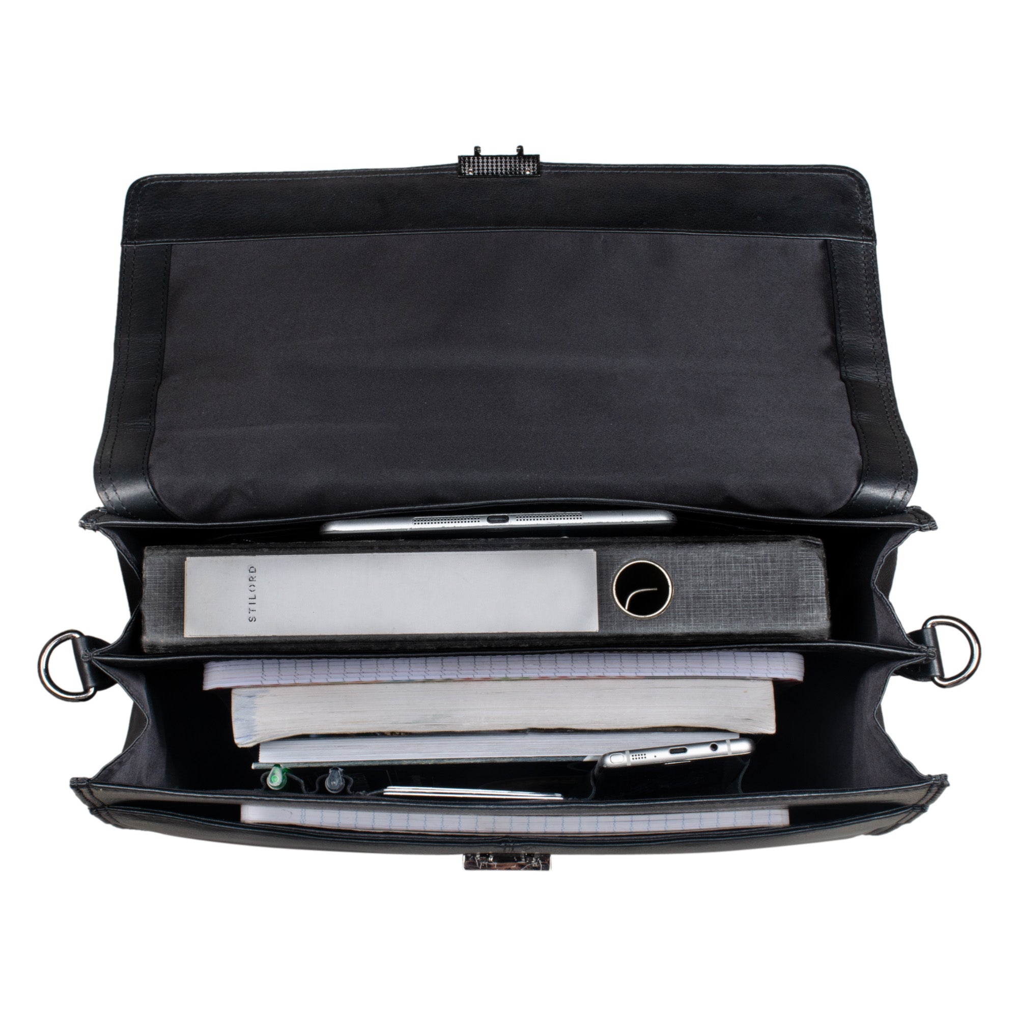 Ledertasche Arbeit Herren schwarz