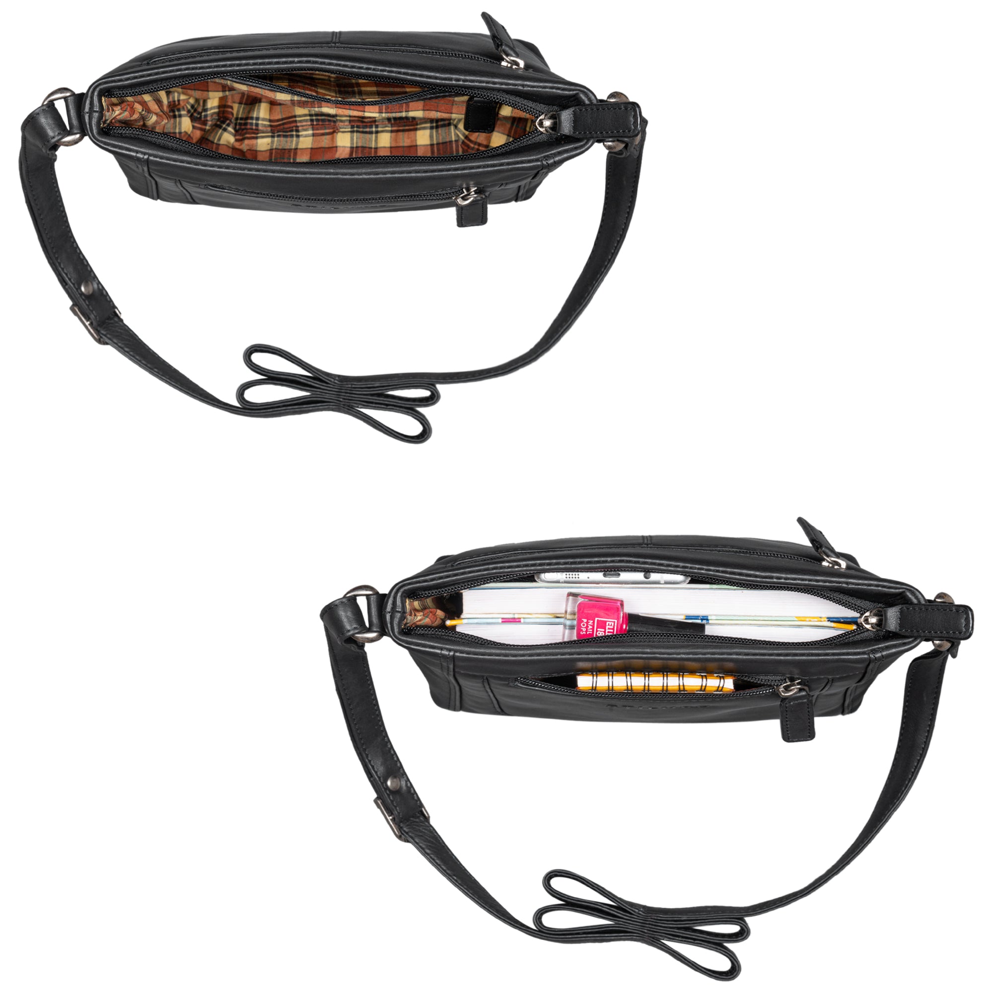 Damen Leder Tasche schwarz