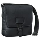 Schwarze Ledertasche zum Umhängen 10.1 Zoll