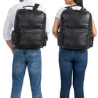 Schwarzer Echtleder Rucksack XL Herren und Damen