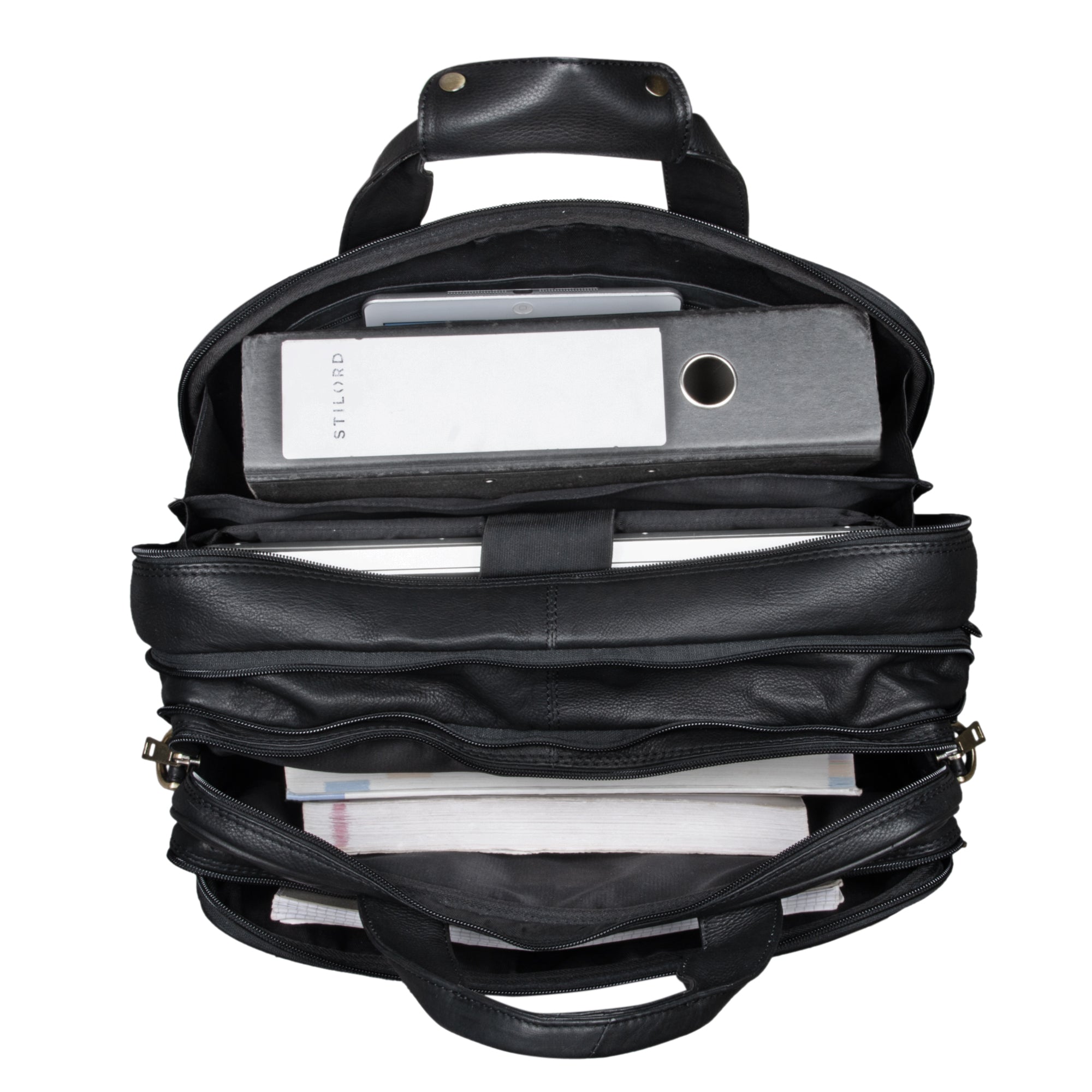Große Ledertasche Unitasche schwarz