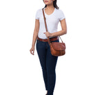 Braune Ledertasche zum Umhängen Vintage