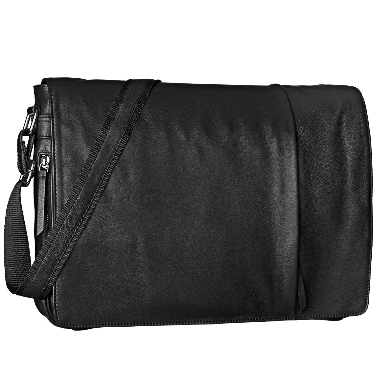 Umhängetasche schwarz aus weichem Leder