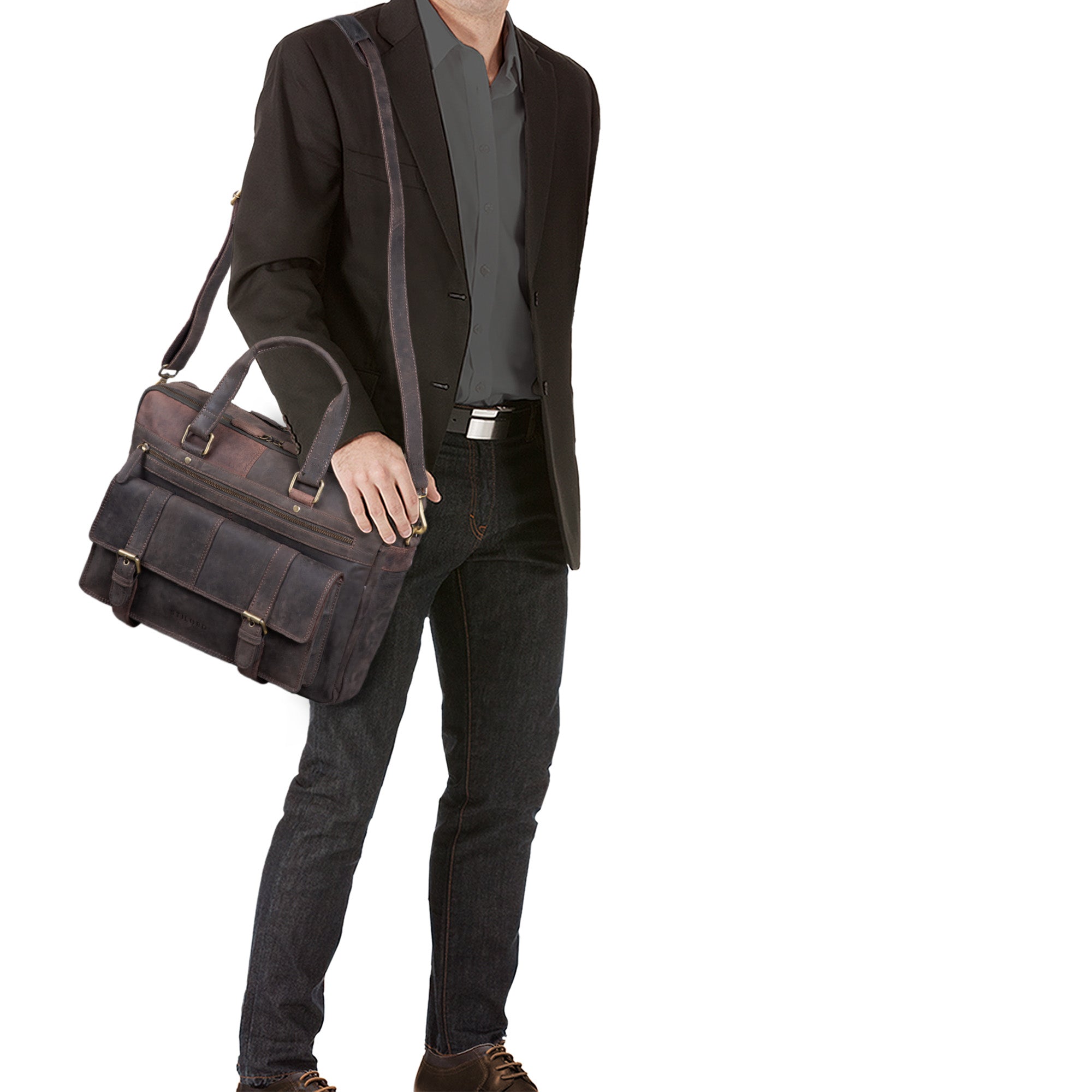 Businesstasche Leder dunkelbraun