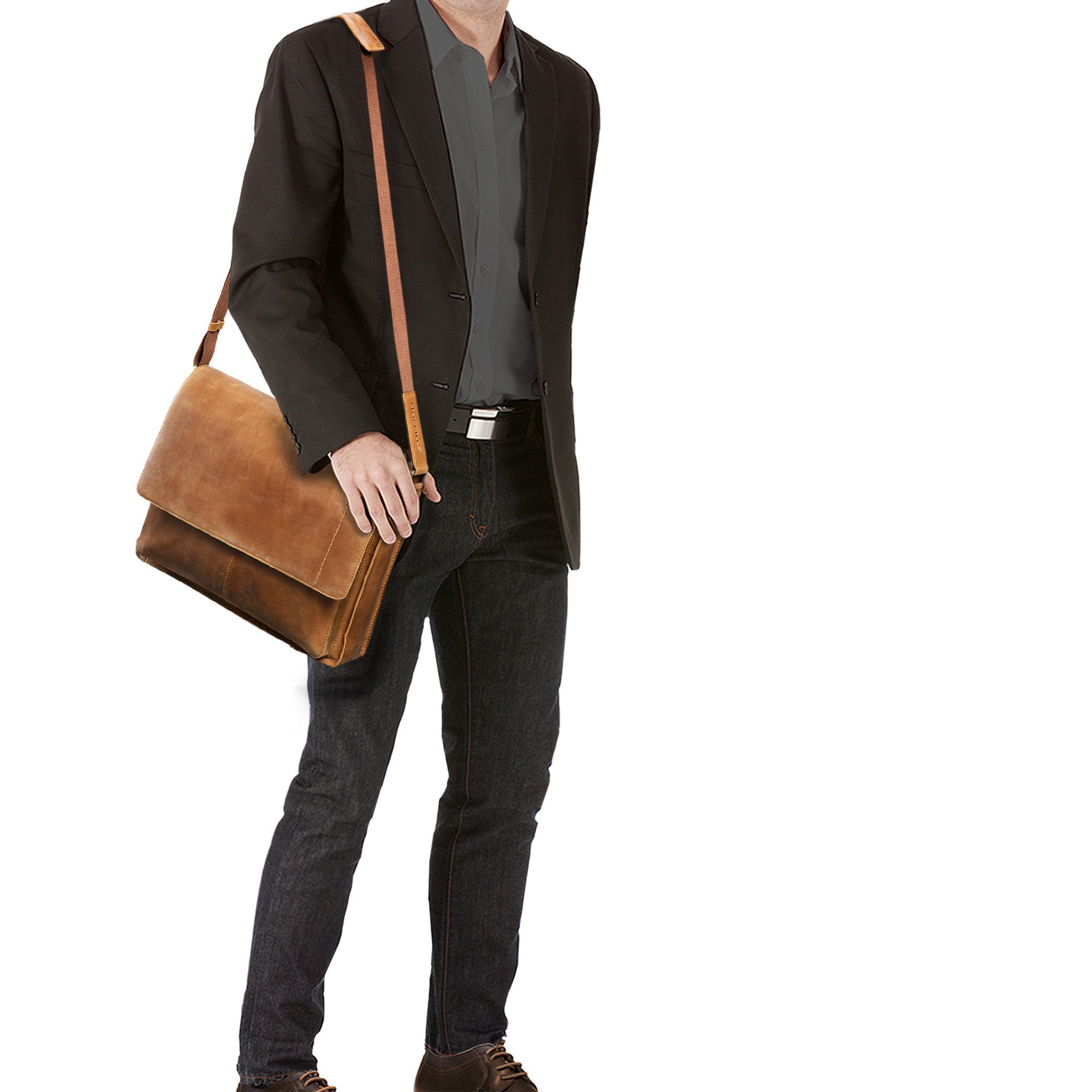 Businsstaschetasche Leder für 15,6 Zoll Laptops