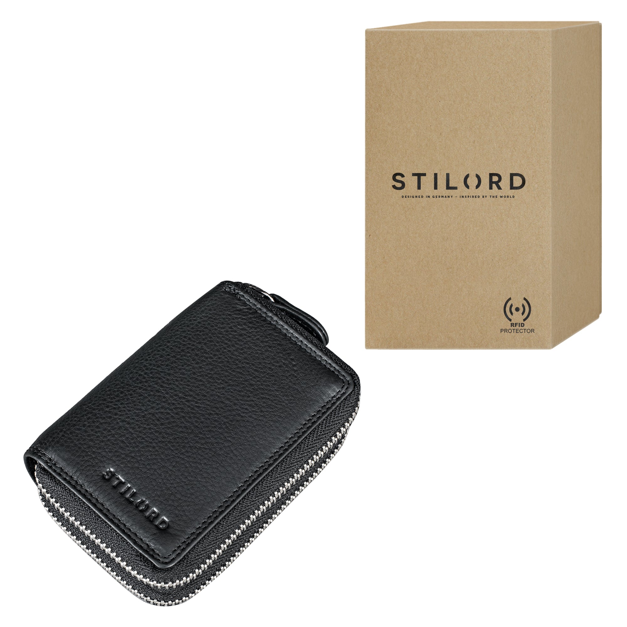 Schlüsselbörse Leder schwarz