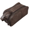 Vintage Kulturtasche Leder dunkelbraun