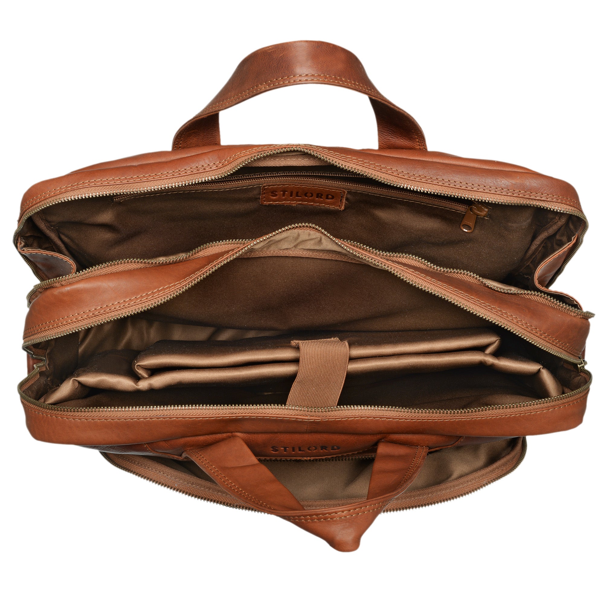 Businesstasche Leder cognac - braun