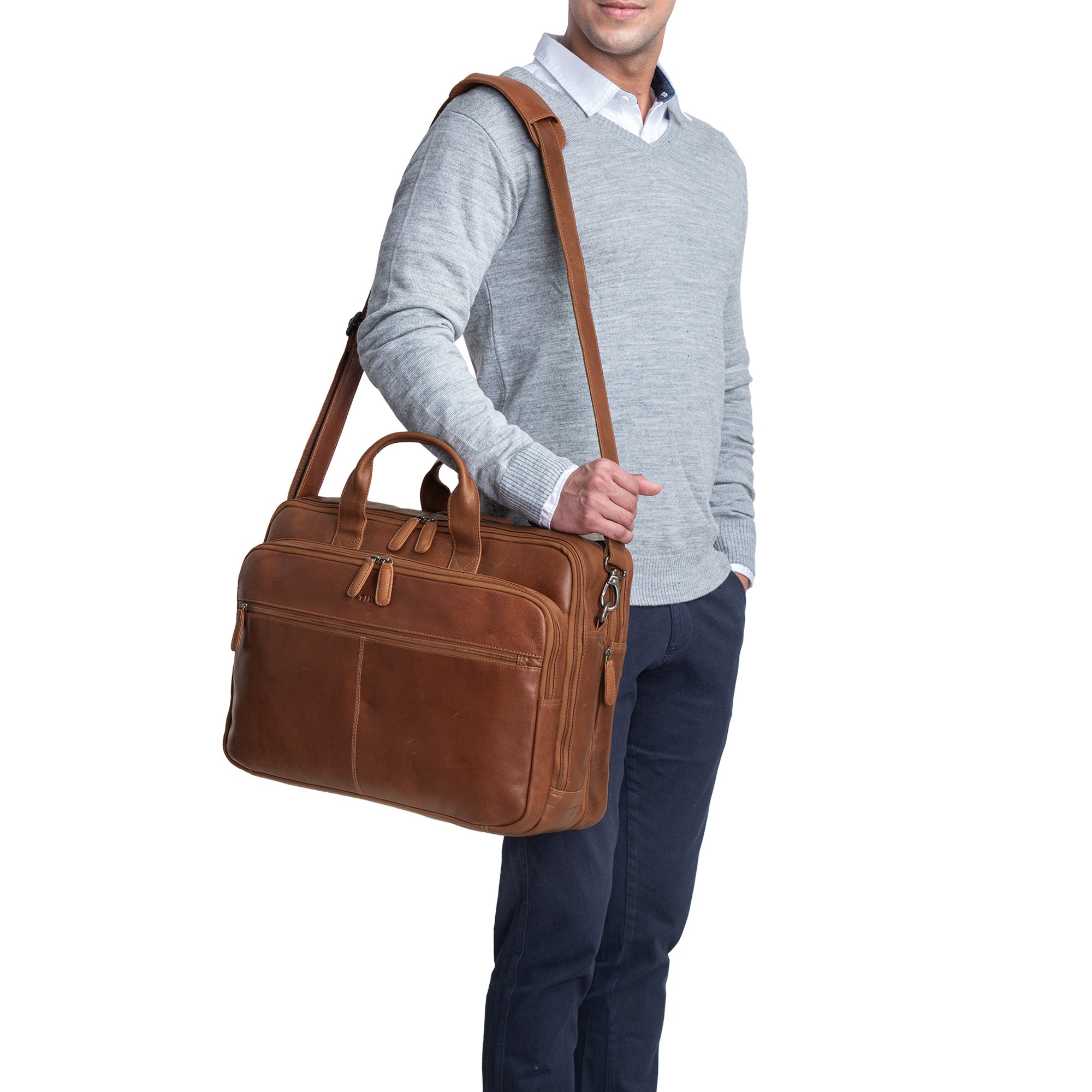 Ledertasche Umhängetasche Herren Schule