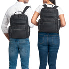 Echtleder Rucksack Unisex schwarz