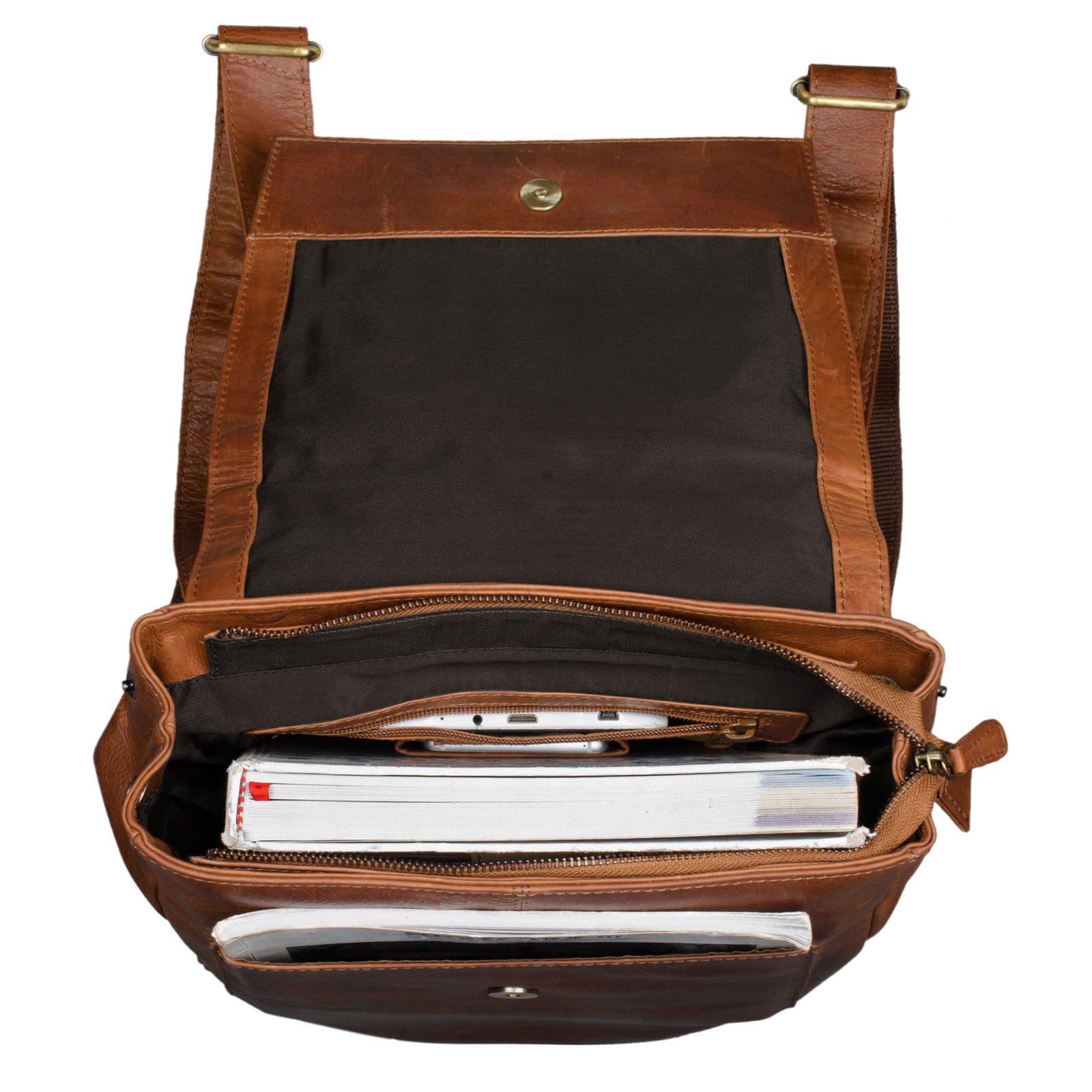 Großer Schulrucksack Leder Herren