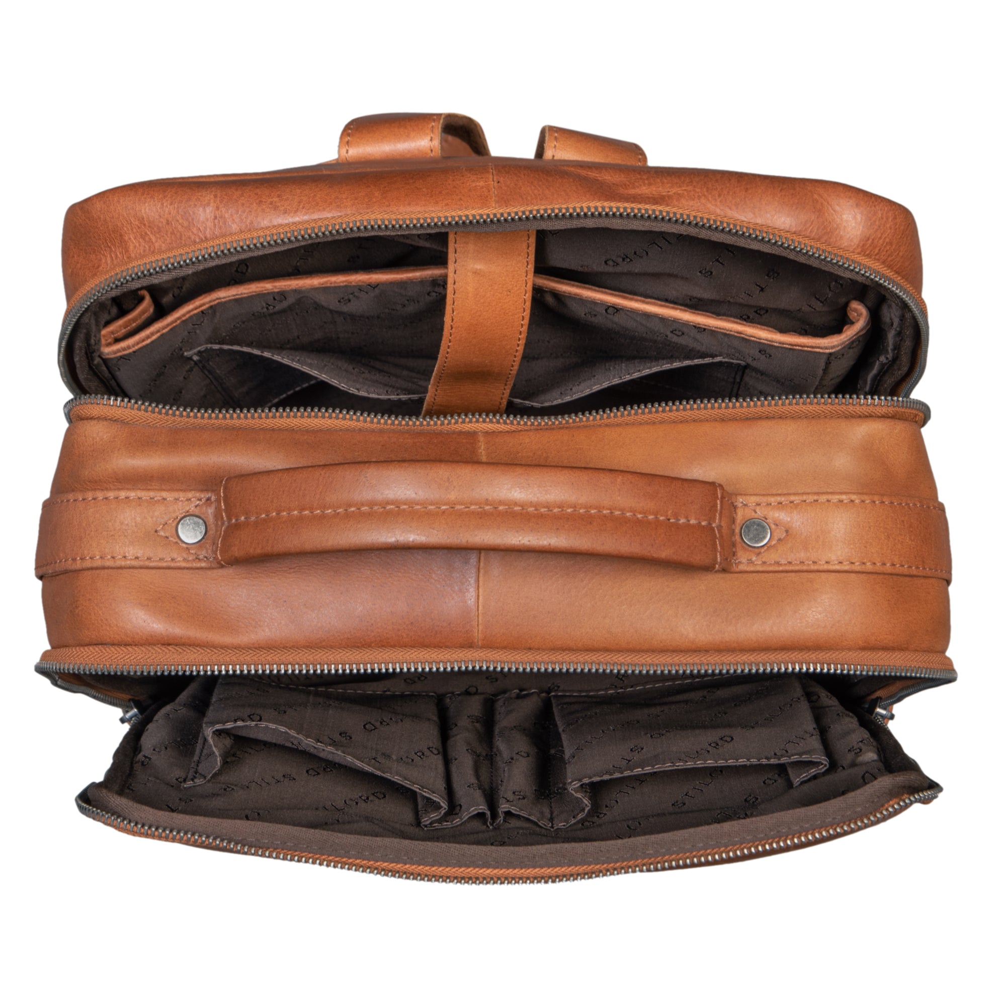 Fahrradrucksack Leder Vintage braun