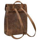  Laptoprucksack Echtleder braun
