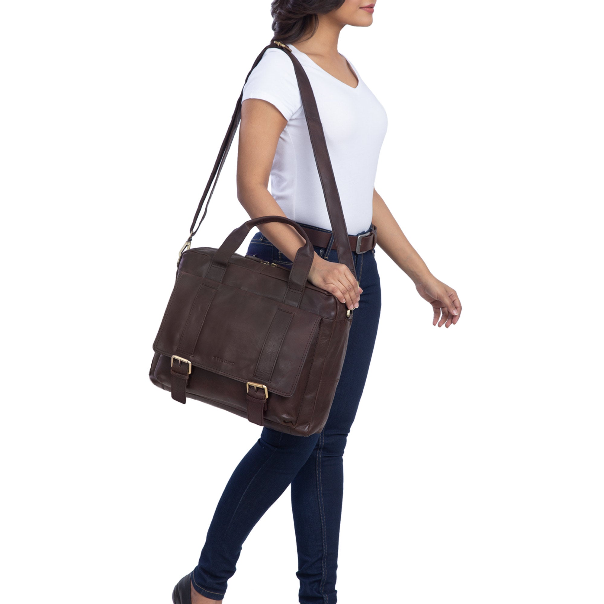Vintage Umhängetasche für Laptop Damen