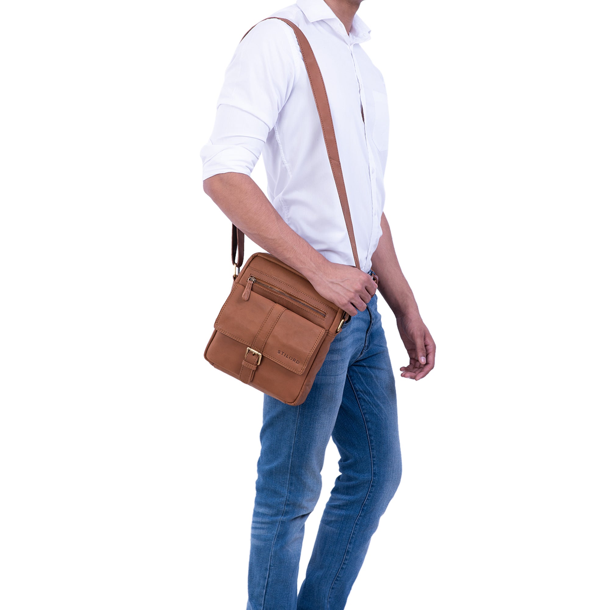 Männertasche Leder klein