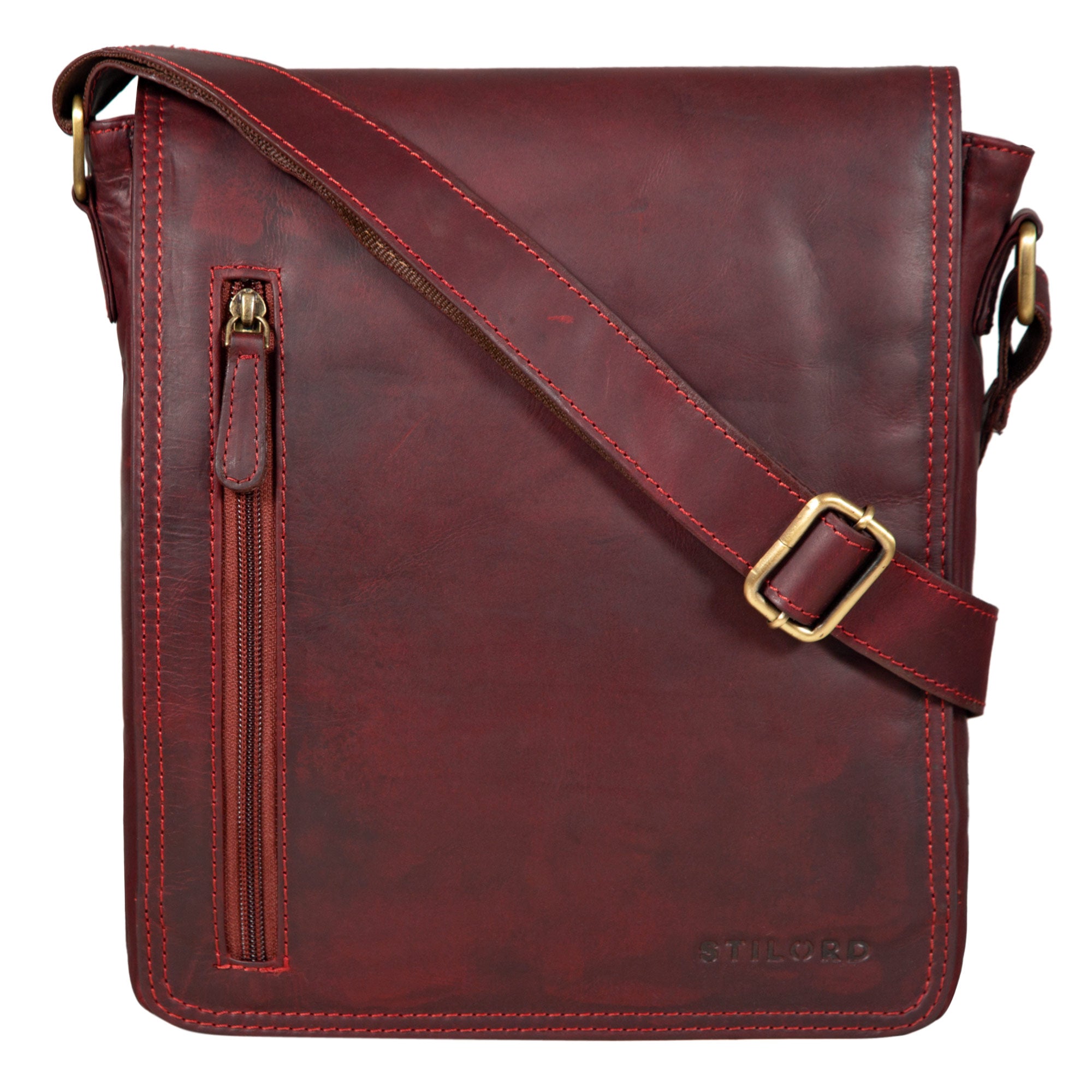 Umhängetasche Leder Herren rot