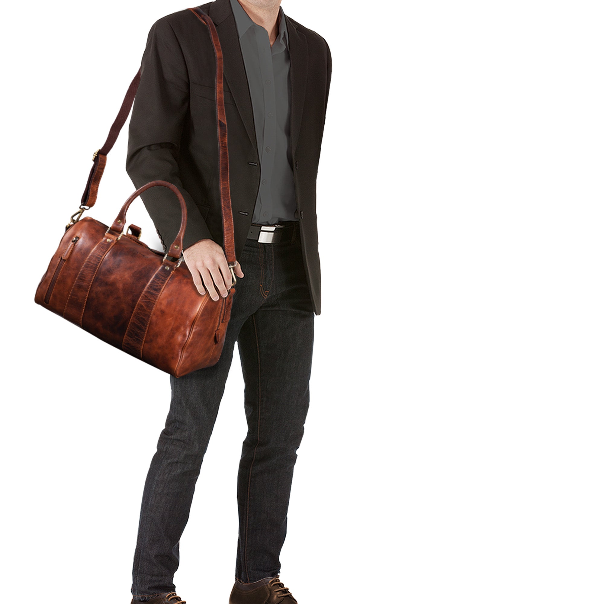 Weekender Leder kara cognac