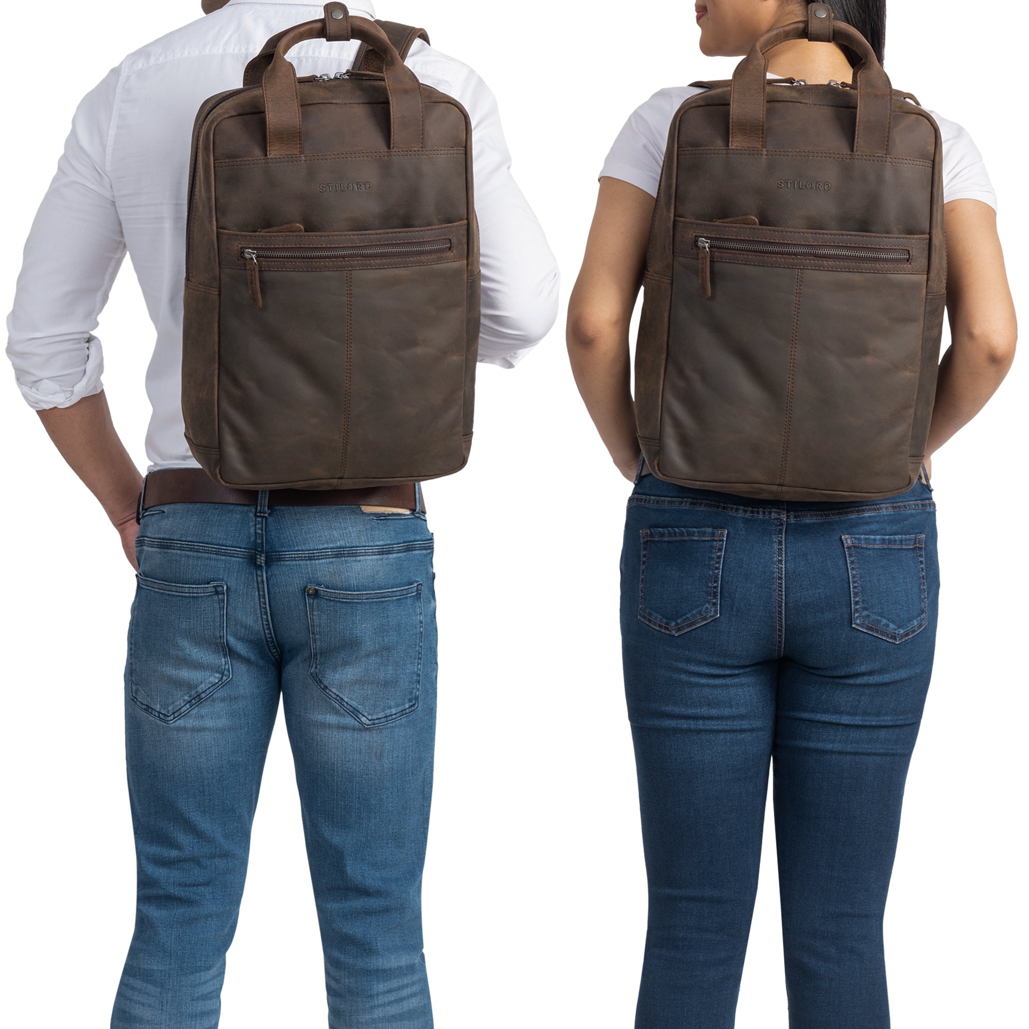 Brauner Laptoprucksack Leder